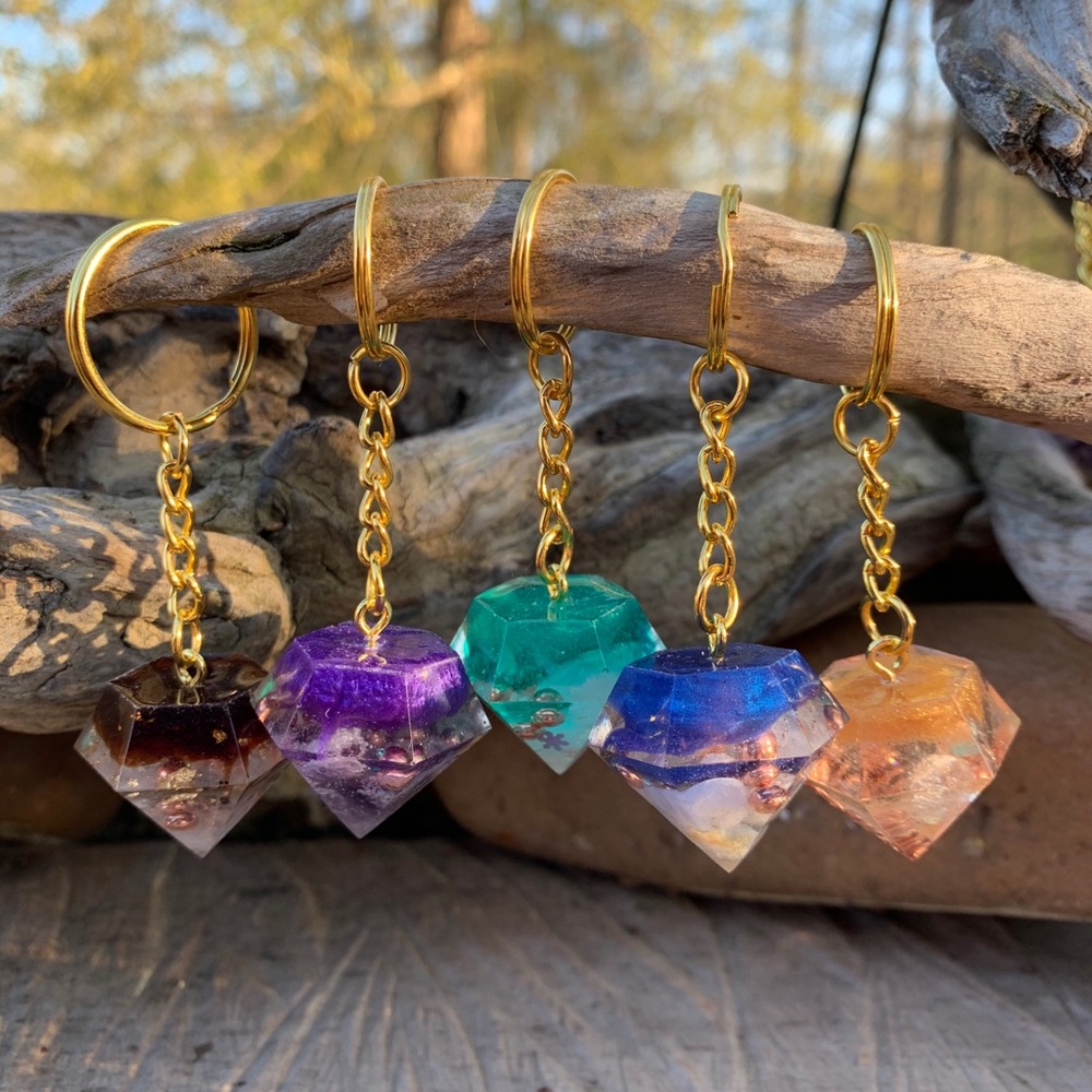 Orgonite Diamond Keyrings